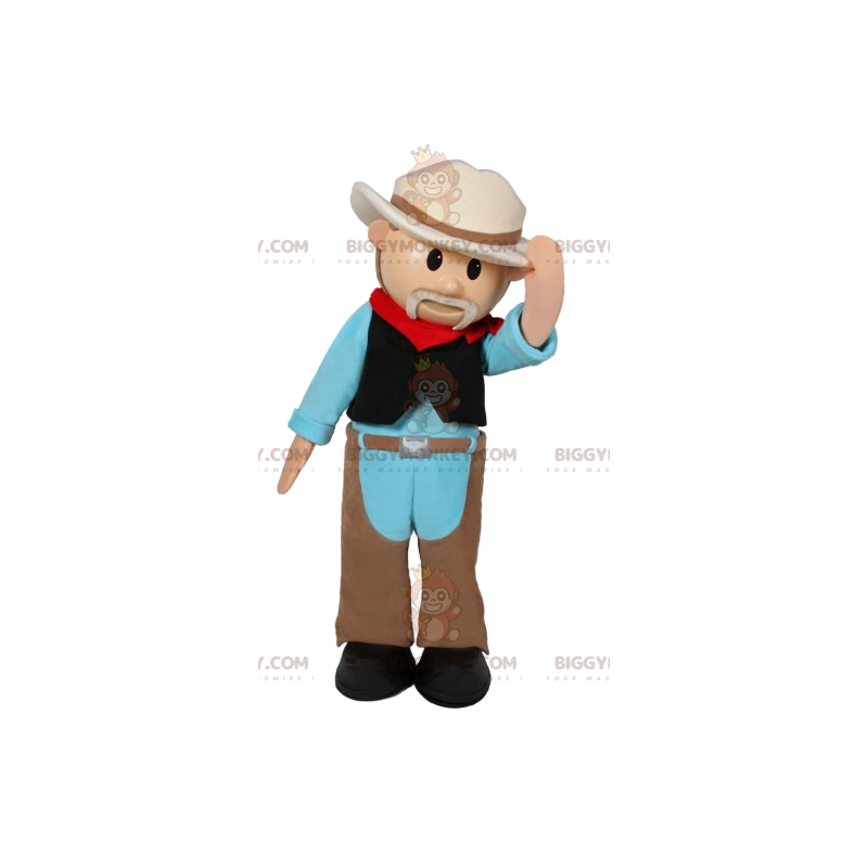 Farmer Cowboy Outfit BIGGYMONKEY™ maskotkostume - Farmer Cowboy Outfit BIGGYMONKEY™ maskotkostume -
