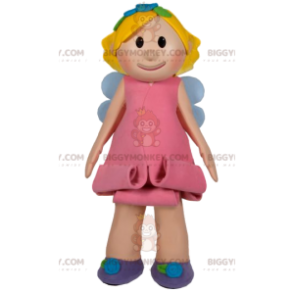 Στολή μασκότ Smiling Little Fairy BIGGYMONKEY™ με χαριτωμένο ροζ φόρεμα - Νεράιδες μασκότ - BIGGYMONKEY_012003 - BiggyMonkey.com