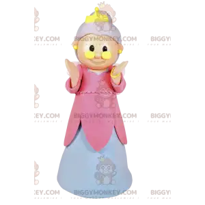 Fairy BIGGYMONKEY™ Maskottchenkostüm mit rosa und weißem Kleid