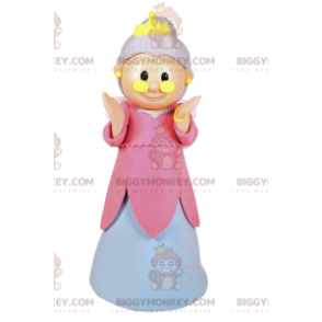 Fairy BIGGYMONKEY™ maskotkostume med pink og hvid kjole og krone - Fairy Mascots - BIGGYMONKEY_012004 - BiggyMonkey.com