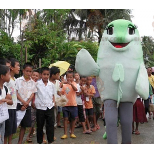 Giant Green and White Fish BIGGYMONKEY™ Mascot Costume -