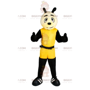Στολή μασκότ μικρού σκύλου BIGGYMONKEY™ σε κίτρινο αθλητικό