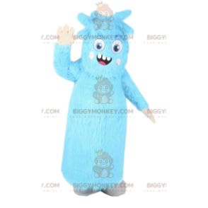 BIGGYMONKEY™ Maskottchenkostüm eines kleinen blauen Monsters