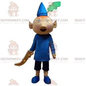 Little Leprechaun BIGGYMONKEY™ Mascot Costume With Blue Pointy