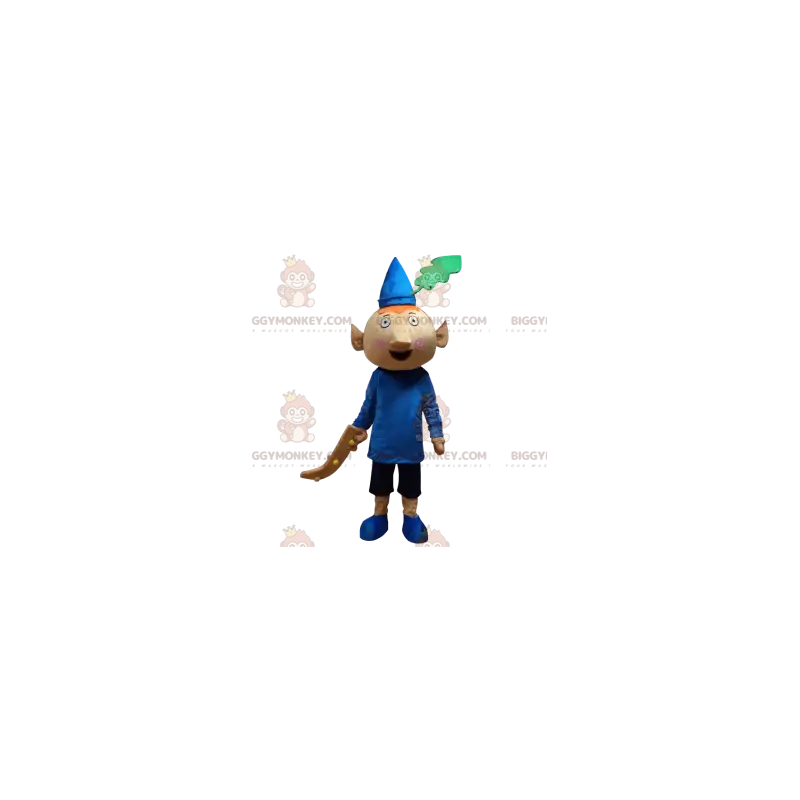 Little Leprechaun BIGGYMONKEY™ Mascot Costume With Blue Pointy Little Leprechaun BIGGYMONKEY™ Mascot Costume With Blue Pointy