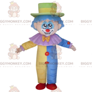 Very Cute Clown BIGGYMONKEY™ Mascot Costume With Pastel Suit -