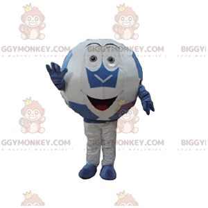 Disfraz de mascota BIGGYMONKEY™ de balón de fútbol blanco y
