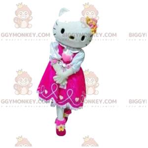 Hello Kitty BIGGYMONKEY™ maskotkostume med fuchsiakjole -