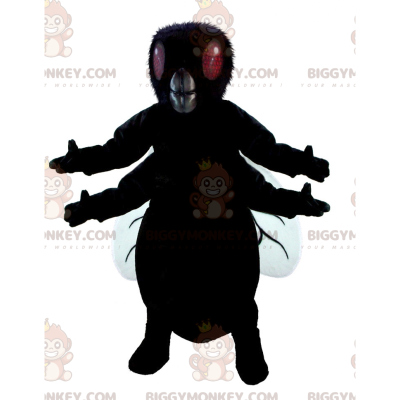 Costume da mascotte BIGGYMONKEY™ da mosca nera gigante insetto Costume da mascotte BIGGYMONKEY™ da mosca nera gigante insetto