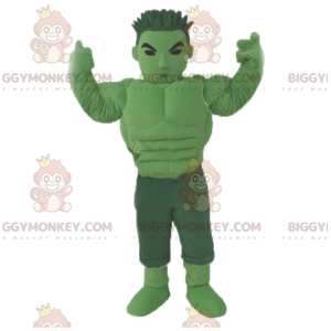 Costume de mascotte BIGGYMONKEY™ de guerrier manga vert.