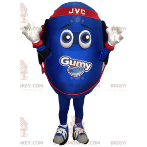 Costume de mascotte BIGGYMONKEY™ d'œuf bleu. Costume d'œuf -