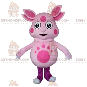 Kostým maskota BIGGYMONKEY™ Růžový mimozemšťan se čtyřma ušima
