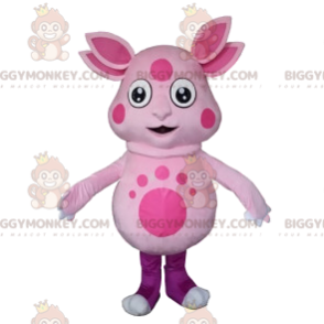 BIGGYMONKEY™ Mascot Costume Pink Alien with Four Ears -