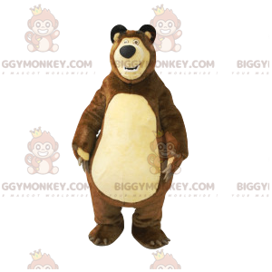 BIGGYMONKEY™ dikbuikige bruine beer mascottekostuum. bruine