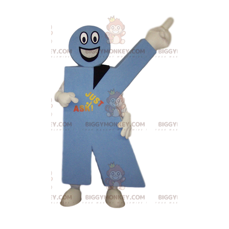 BIGGYMONKEY™ mascot costume of the letter K in blue. Letter K