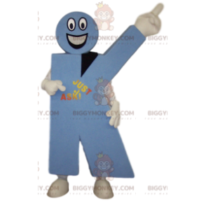 BIGGYMONKEY™ mascot costume of the letter K in blue. Letter K