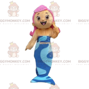 Vaaleanpunainen tukkainen merenneito BIGGYMONKEY™ maskottiasu.