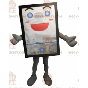 Smilende grå billboard BIGGYMONKEY™ maskotkostume - Uklassificerede maskoter - BIGGYMONKEY_0143 - BiggyMonkey.com