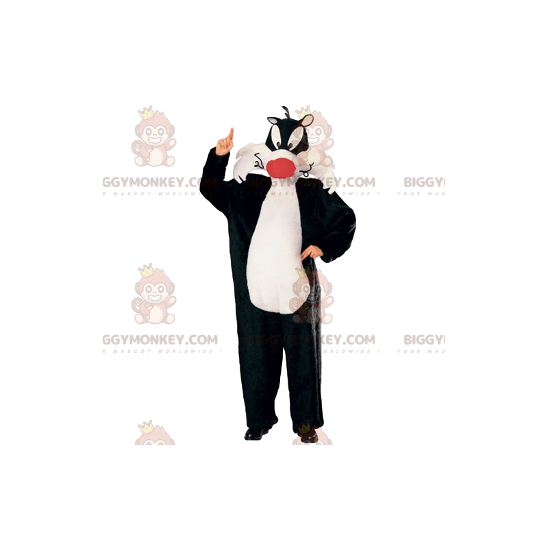 Costume de mascotte BIGGYMONKEY™ de Sylvestre, le chat du Costume de mascotte BIGGYMONKEY™ de Sylvestre, le chat du