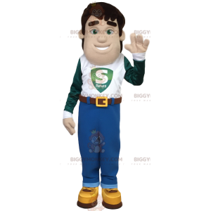 Mens BIGGYMONKEY™ Mascot Costume in Jeans and T-Shirt -