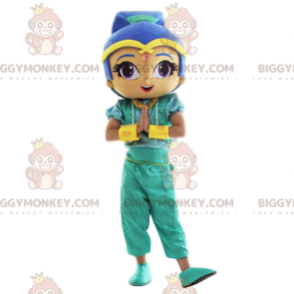 Orientalny kostium maskotki BIGGYMONKEY™ z pięknymi niebieskimi