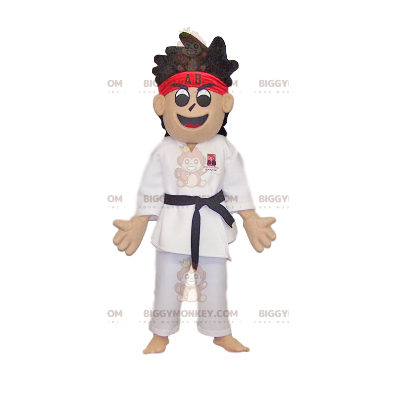 Costume de mascotte BIGGYMONKEY™ de karatéka niveau ceinture Costume de mascotte BIGGYMONKEY™ de karatéka niveau ceinture