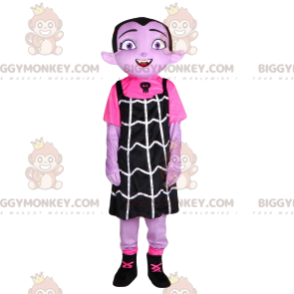 Little Vampire Girl BIGGYMONKEY™ Mascot Costume With Black