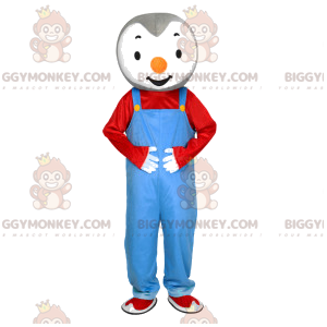Στολή μασκότ Little Penguin BIGGYMONKEY™ με μπλε φόρμες -