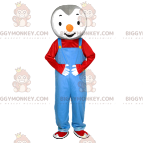 Kostým maskota Little Penguin BIGGYMONKEY™ s modrým overalem - Rybí maskoti - BIGGYMONKEY_012100 - BiggyMonkey.com