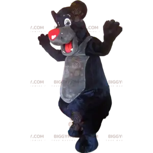 BIGGYMONKEY™ mascot costume of black bear with a red muzzle.