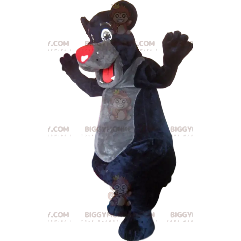 BIGGYMONKEY™ mascot costume of black bear with a red muzzle. BIGGYMONKEY™ mascot costume of black bear with a red muzzle.