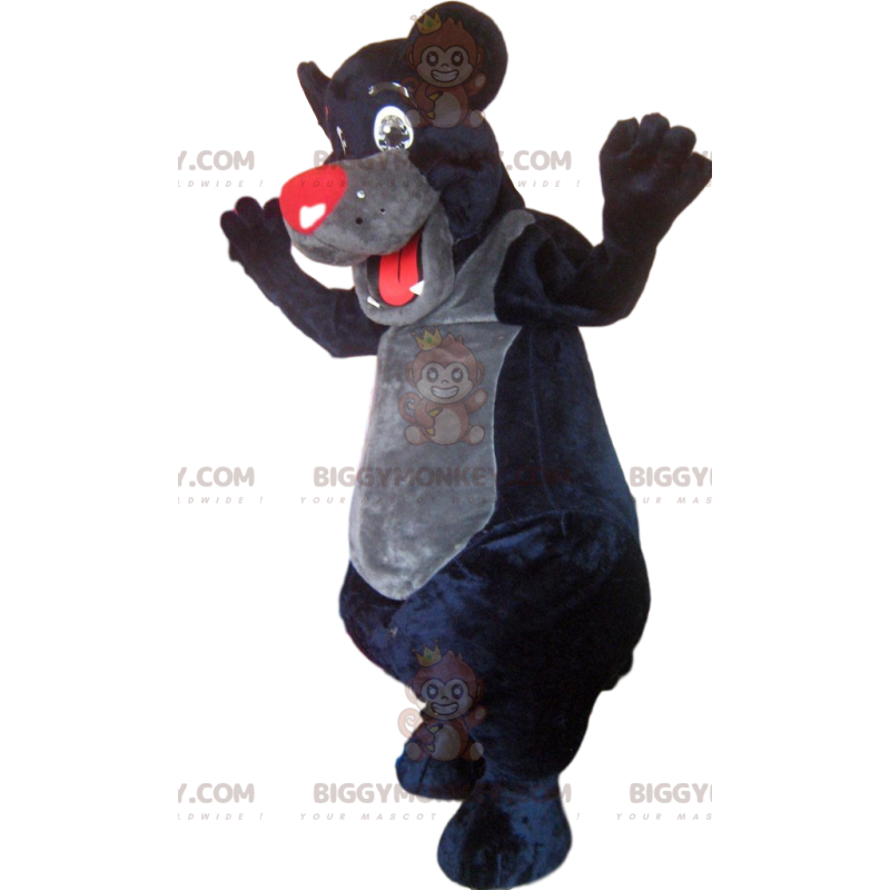 Fato de mascote BIGGYMONKEY™ de urso preto com focinho Fato de mascote BIGGYMONKEY™ de urso preto com focinho