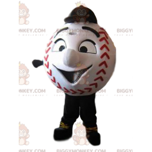 Red and White Baseball BIGGYMONKEY™ Mascot Costume. -