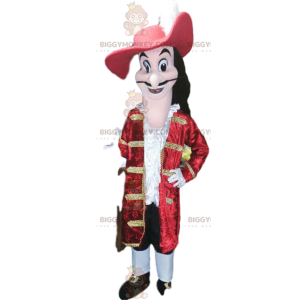 Στολή μασκότ Captain Hook BIGGYMONKEY™ με όμορφο κόκκινο σακάκι