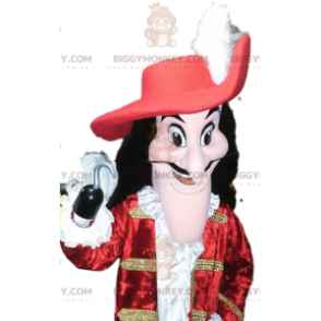 Στολή μασκότ Captain Hook BIGGYMONKEY™ με όμορφο κόκκινο σακάκι