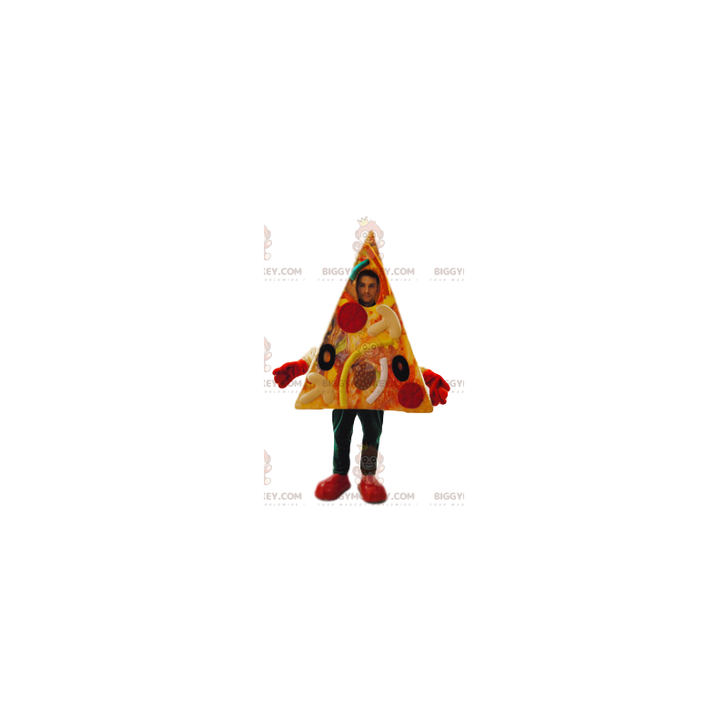 Pepperoni and Olive Gourmet Pizza BIGGYMONKEY™ Mascot Costume. Pepperoni and Olive Gourmet Pizza BIGGYMONKEY™ Mascot Costume.