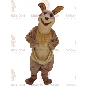 Legrační realistický kostým maskota hnědého klokana