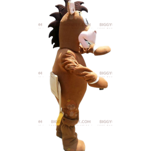 Traje de mascote de burro marrom BIGGYMONKEY™ com juba bonita –