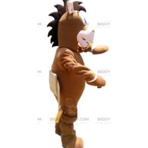 BIGGYMONKEY™ Καφέ μασκότ γαϊδάρου στολή με ωραία χαίτη -