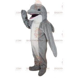 Costume da mascotte BIGGYMONKEY™ delfino grigio e bianco