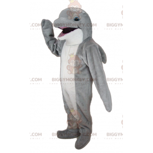 Kostým maskota obřího šedého a bílého delfína BIGGYMONKEY™ –