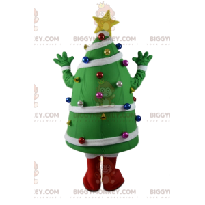Træ BIGGYMONKEY™ maskotkostume med dekoration. Juletræ kostume