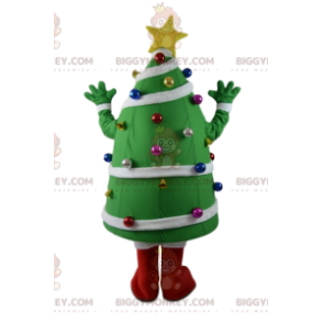Boom BIGGYMONKEY™ mascottekostuum met decoratie. Kerstboom