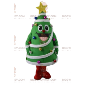 Kostým maskota stromu BIGGYMONKEY™ s ozdobou. Kostým vánočního