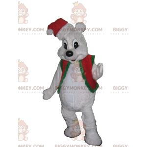 Costume de mascotte BIGGYMONKEY™ d'ours blanc avec une petite