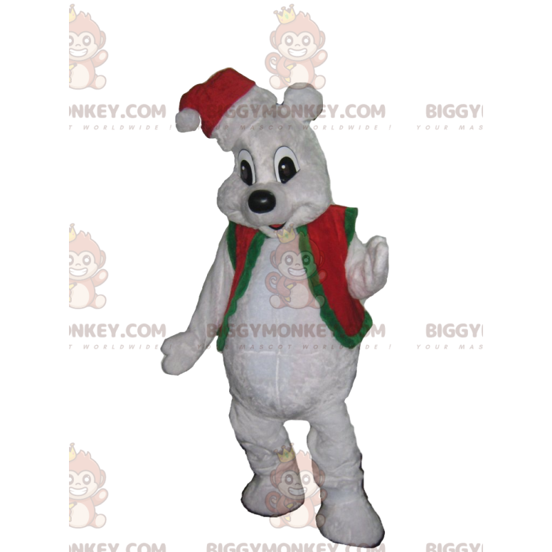 Traje de mascote de urso polar BIGGYMONKEY™ com uma pequena