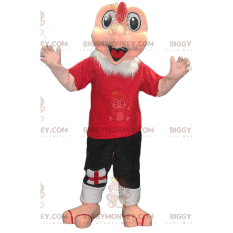 Turkki BIGGYMONKEY™ maskottiasu punaisessa urheiluasussa. Turkki BIGGYMONKEY™ maskottiasu punaisessa urheiluasussa.