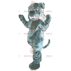 Disfraz de mascota BIGGYMONKEY™ Bulldog gris con colmillos