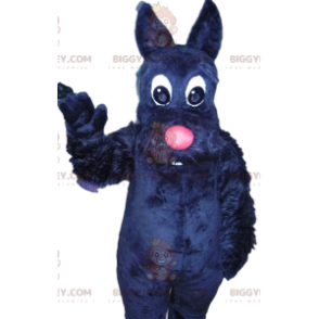 BIGGYMONKEY™ Mascot Costume Little Black Dog With Pink Muzzle -