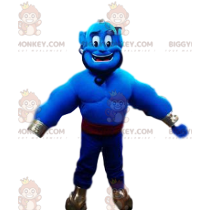 Blauw Genie BIGGYMONKEY™ mascottekostuum van Aladdin. Genie